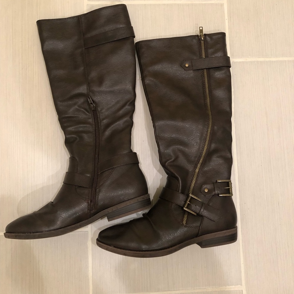 Full zip moto boots